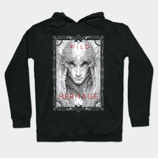 Warrior Legend Wild Nature Illustration Line Epic Illustration Line Art Hoodie